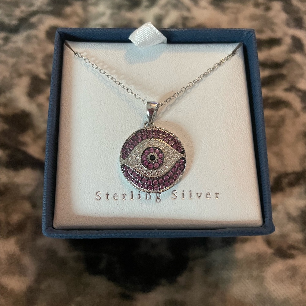 evil eye sterling silver necklace
